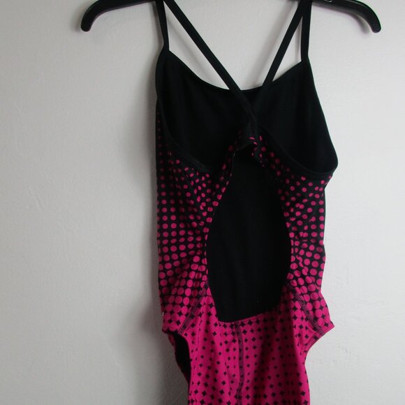 Sporti Swimsuit Womens 36 Pink Polka Dot Stretch Keyhole‎ Back Spaghetti Strap - Picture 6 of 8